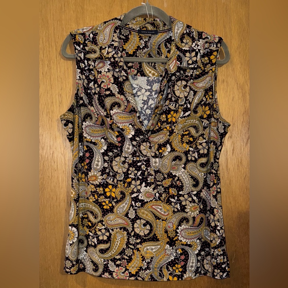 Tommy Hilfiger Multicolor Paisley Blouse, Size L